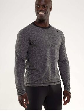 Lululemon Pacific Run Long Sleeve Black Grey Men’s M